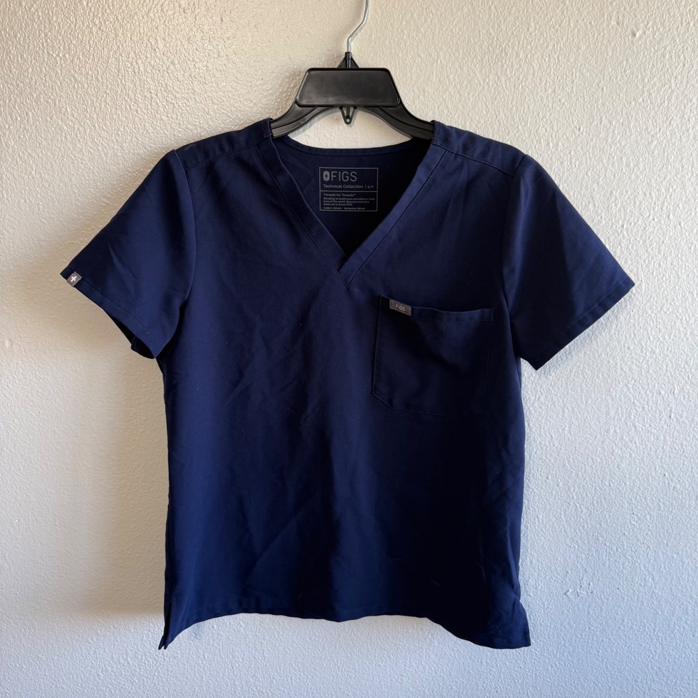 Figs Technical Collection Women's Small Navy Blue Catarina One Pocket Scrub Top